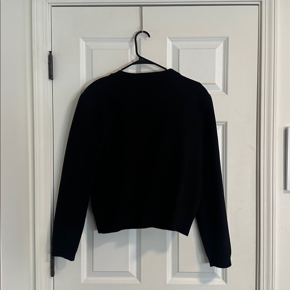 NWOT Zara Plain Knit Shoulder Pad Cardigan Jacket in Black size L - Picture 13 of 13